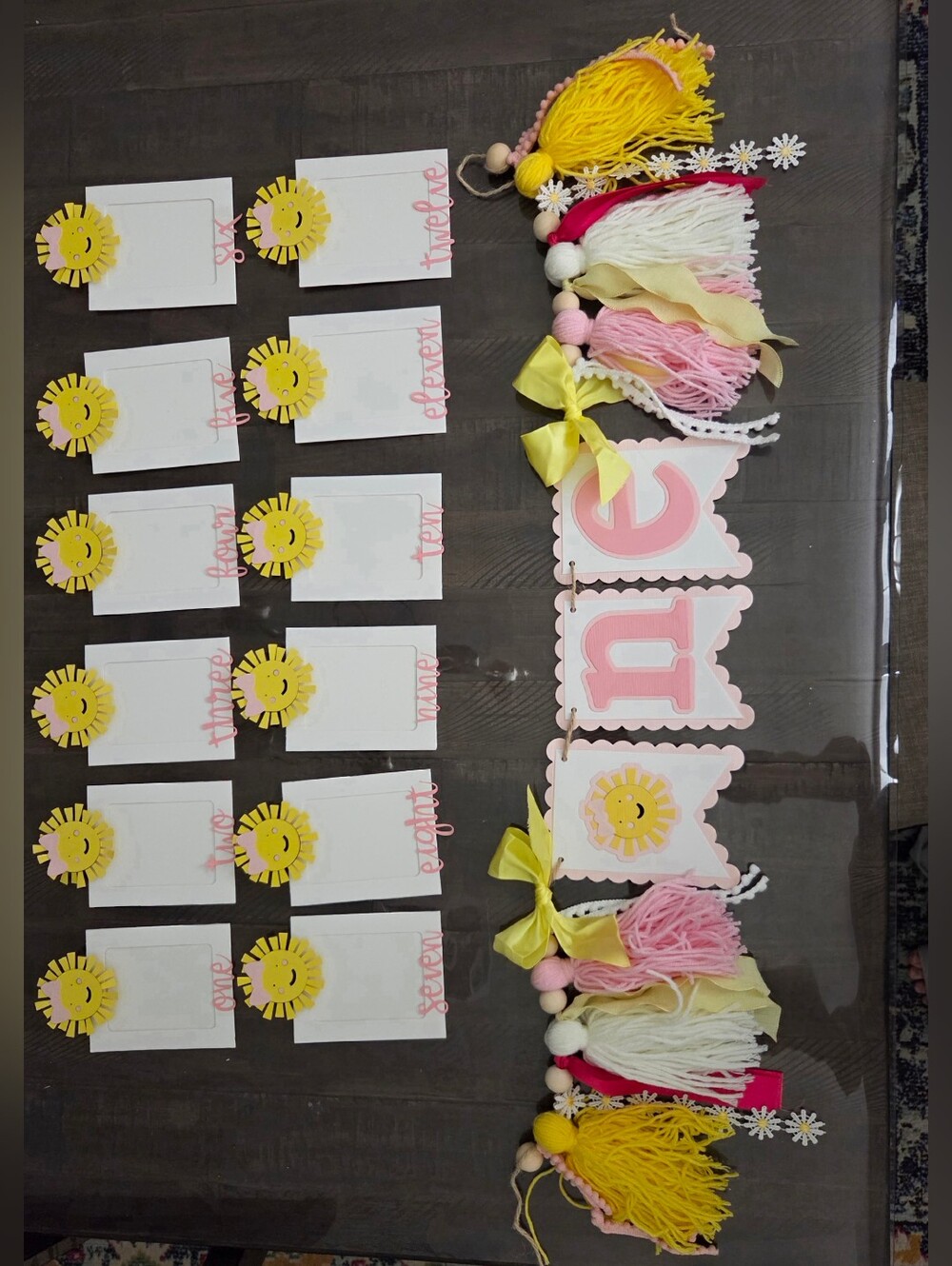 Handmade First Birthday Sun Themed Decorations